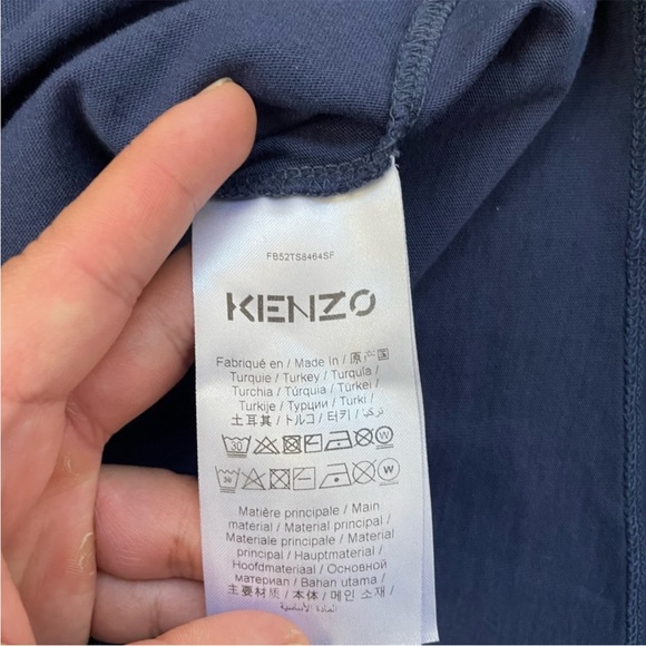Navy Blue Kenzo Graphic Tee Shirt (S) - Picture 6 of 9